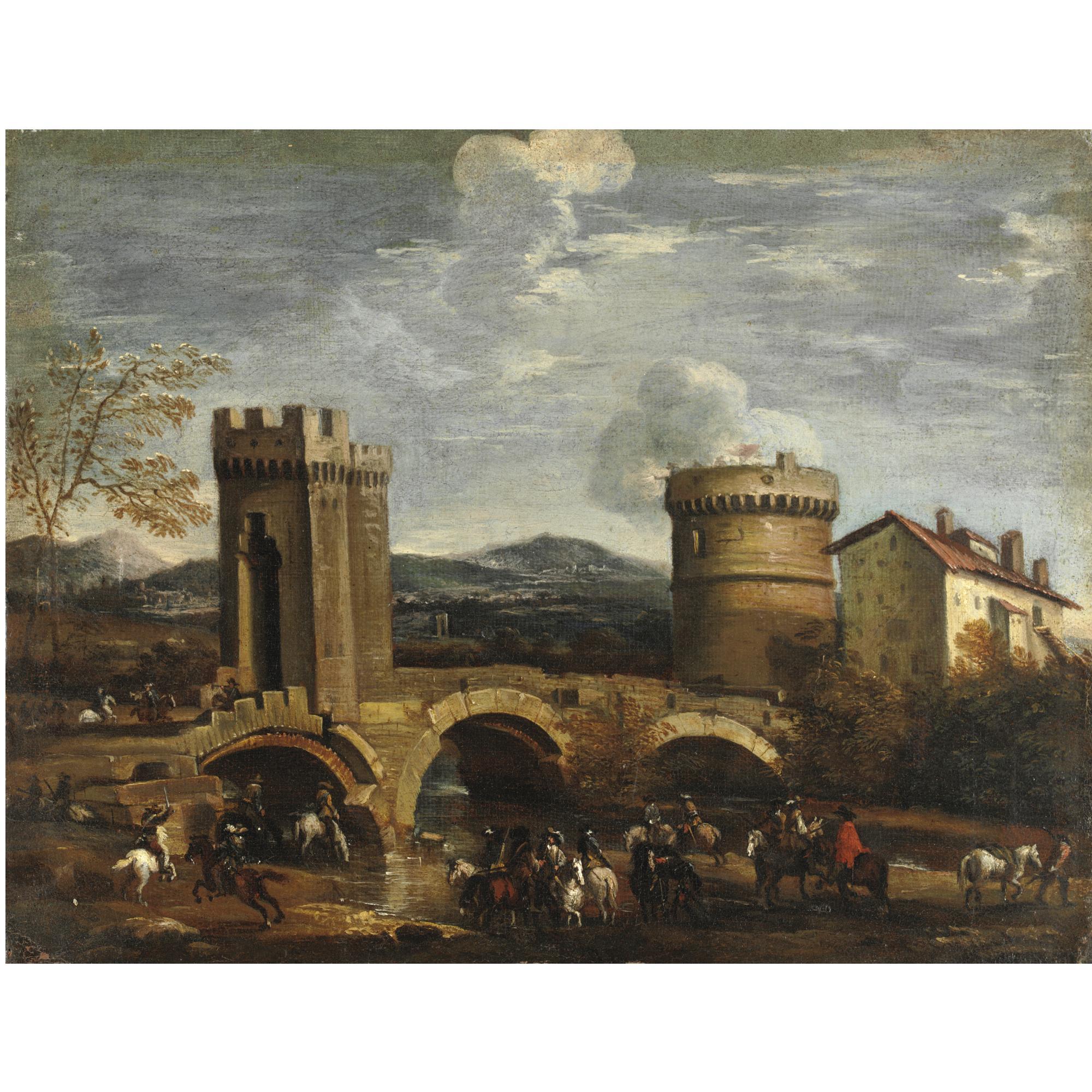 Pandolfo Reschi - Scena Di Battaglia Presso Un Ponte