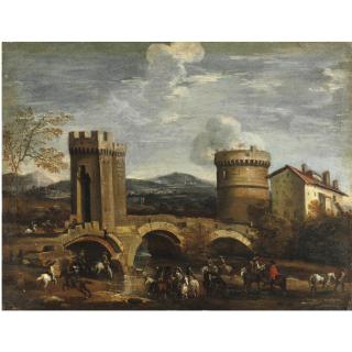 Pandolfo Reschi - Scena Di Battaglia Presso Un Ponte