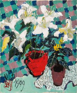 Pang Jiun - A Red Flowerpot(Painted in 1999)