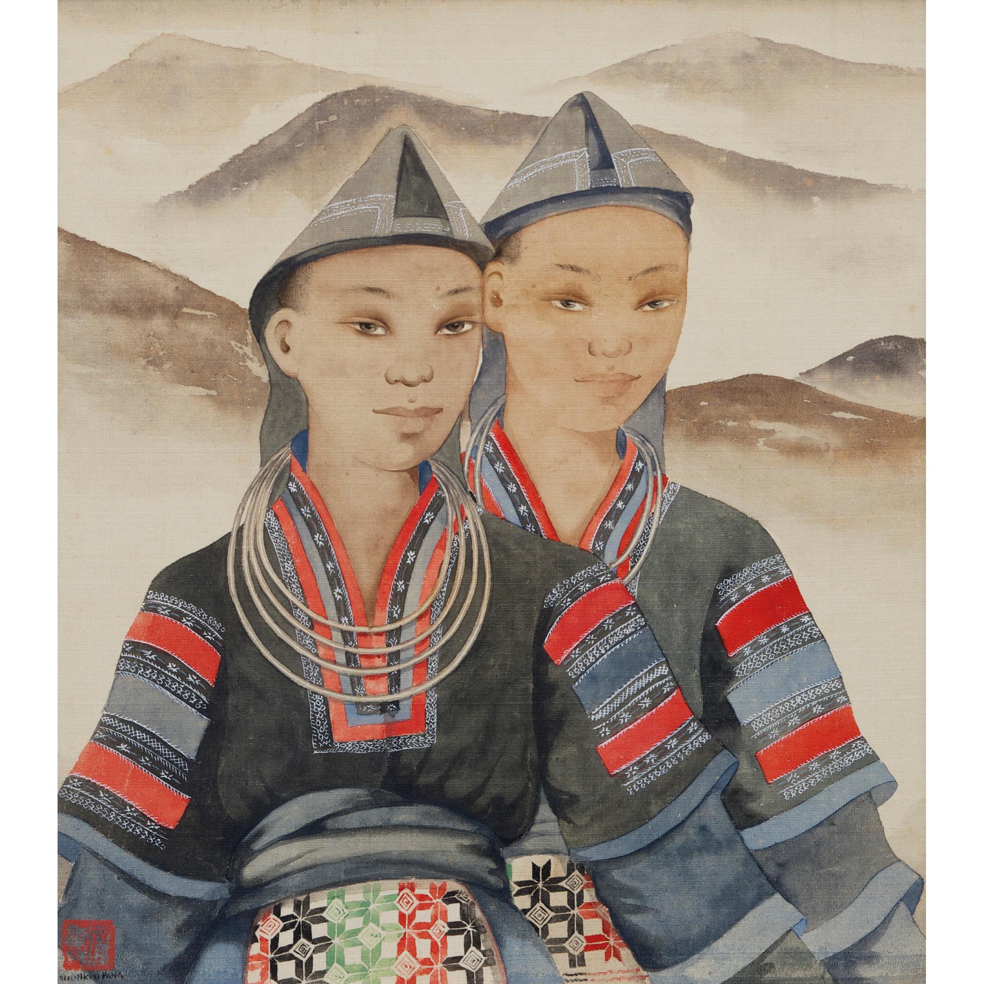 Pang Xunqin - Two Ethnic Girls