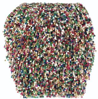 Paola Pivi - Sans Titreplastic Beads With Threads Mounted On Wood Panel. Executed In 2005, This Work Is Unique.