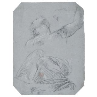 Paolo Caliari - A Study Of A Seated Woman Seen From Below, And Another Study Of Her Head