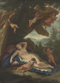 Paolo de Matteis - Venus and Cupid sleeping in a landscape