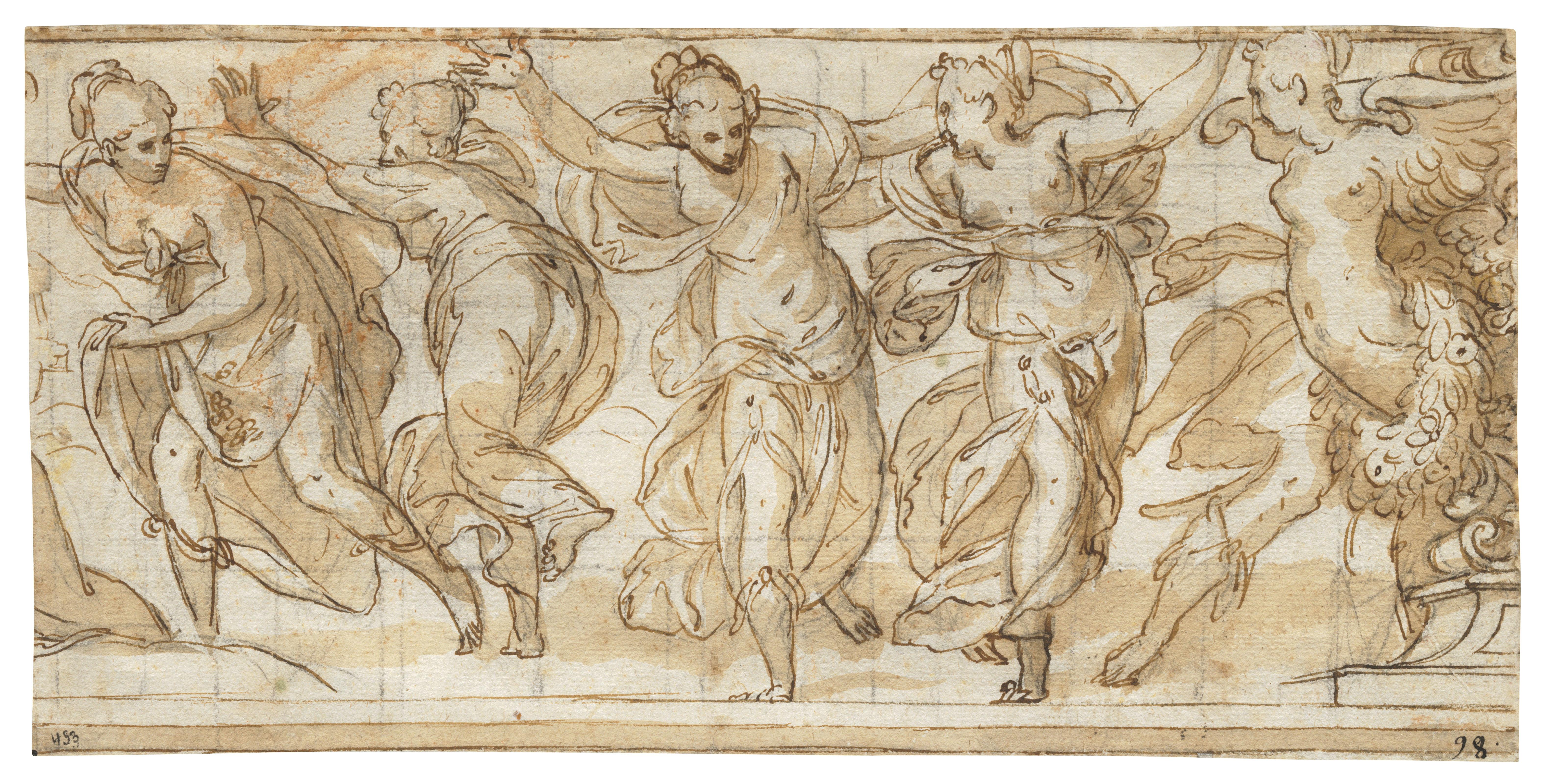 Paolo Farinati - Four female figures about to flee from Pluto