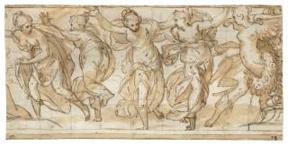 Paolo Farinati - Four female figures about to flee from Pluto