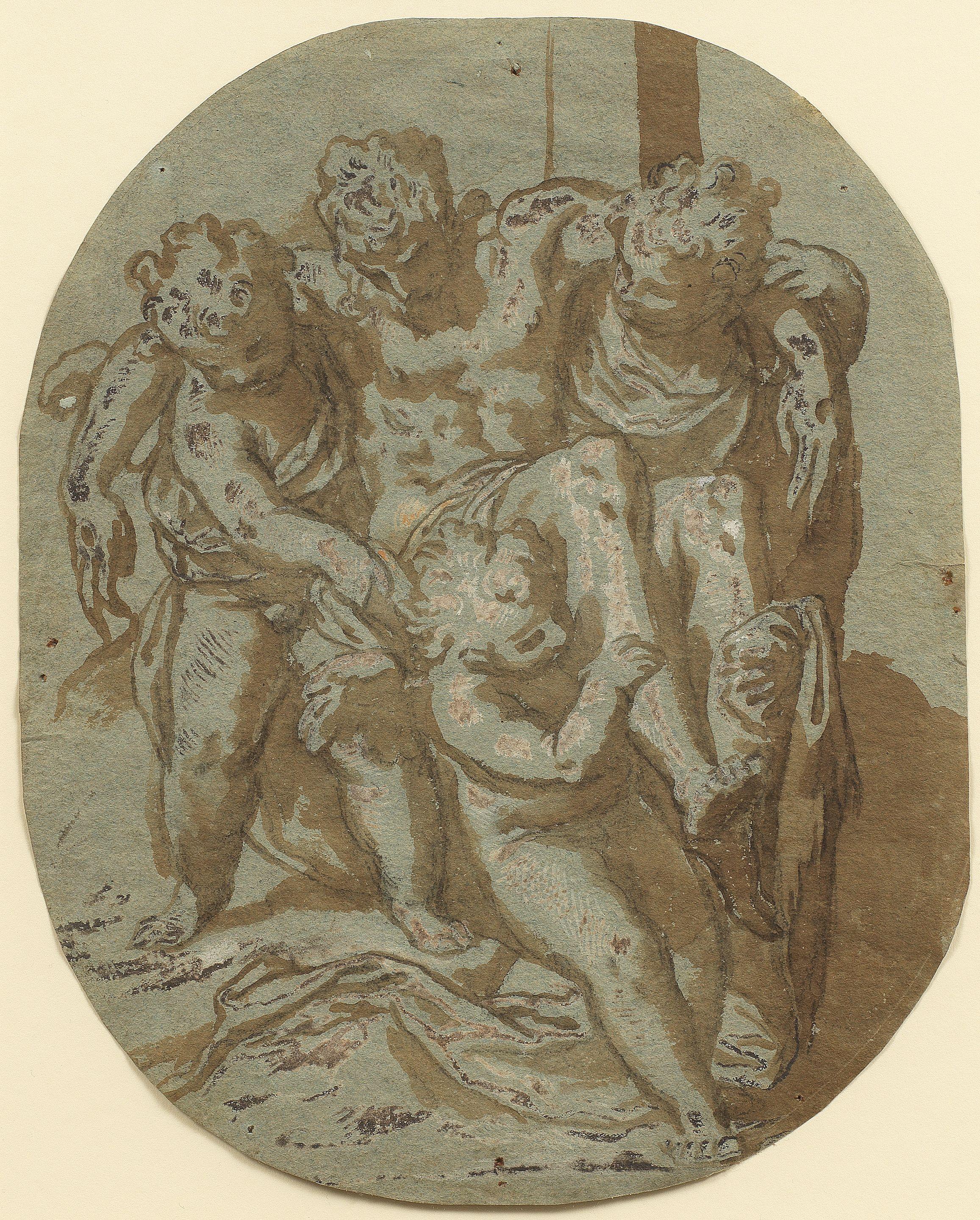 Paolo Farinati - Putti supporting the dead Christ