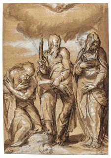 Paolo Farinati - Saint Jerome, Saint Bartholomew And Saint Claire 