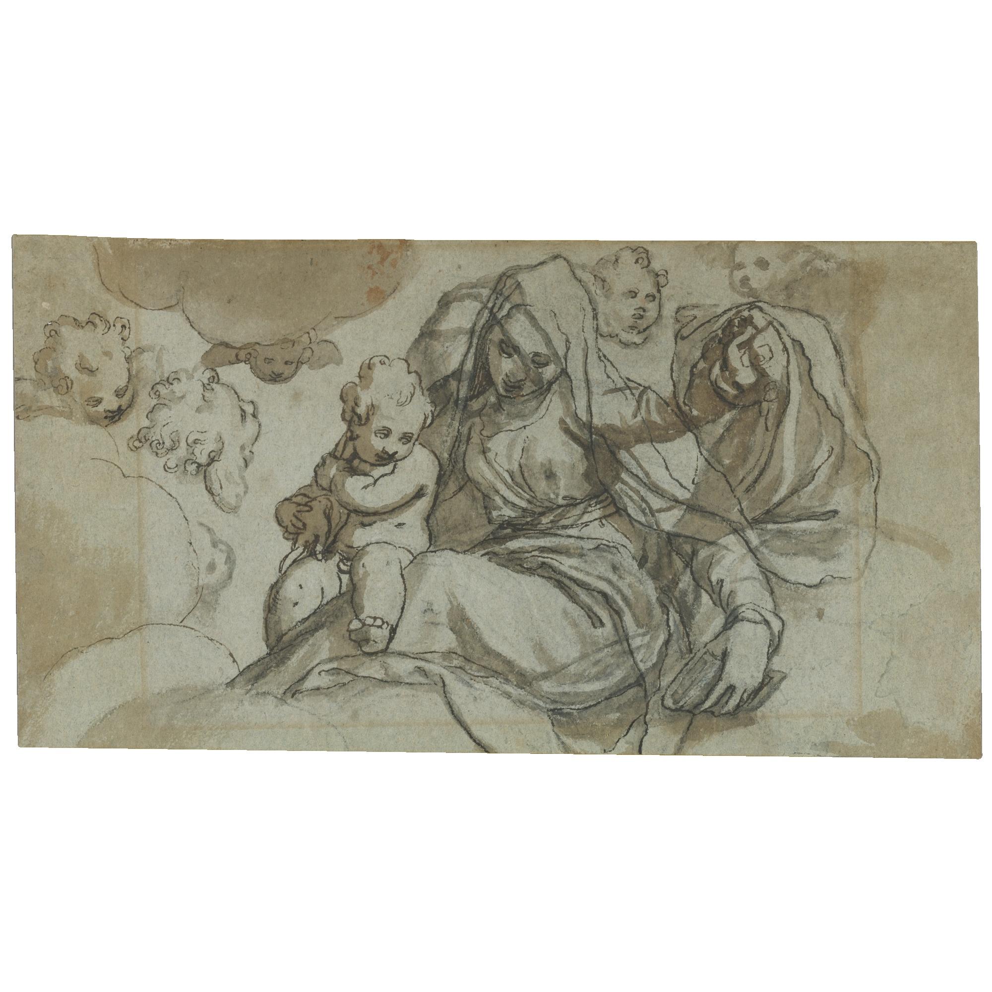 Paolo Farinati - The Madonna And Child, Surrounded By Cherubim