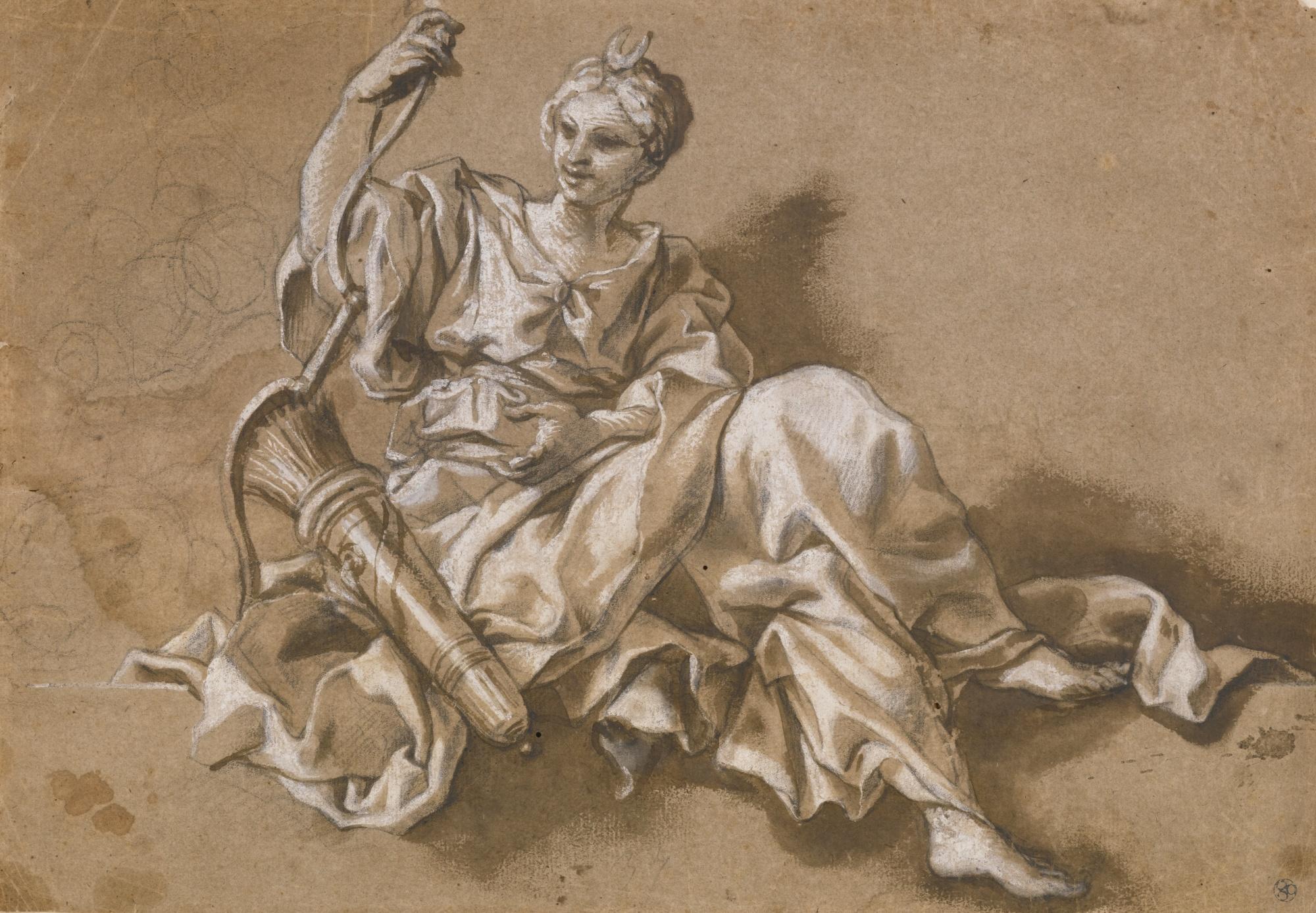 Paolo Gerolamo Piola - Diana Seated On A Ledge, Seen From Below