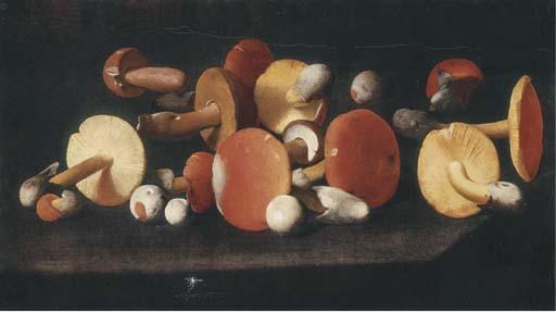Paolo Porpora - Boletus, russulas and other mushrooms on a ledge