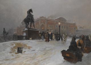 Paolo Sala - The Anichkov Bridge On Nevsky Prospekt At Dusk