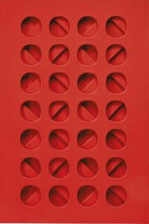 Paolo Scheggi - Senza Titolo (Intersuperficie Curva Rossa) 