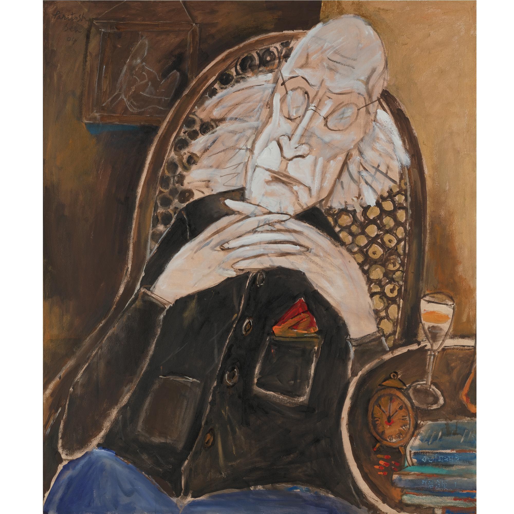 Paritosh Sen - Man On A Cane Chair