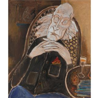 Paritosh Sen - Man On A Cane Chair