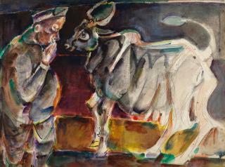 Paritosh Sen - Politician worshipping a cow