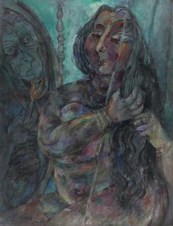 Paritosh Sen - Untitled (Woman And Mirror)
