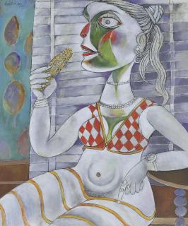 Paritosh Sen - Woman Eating Bhutta