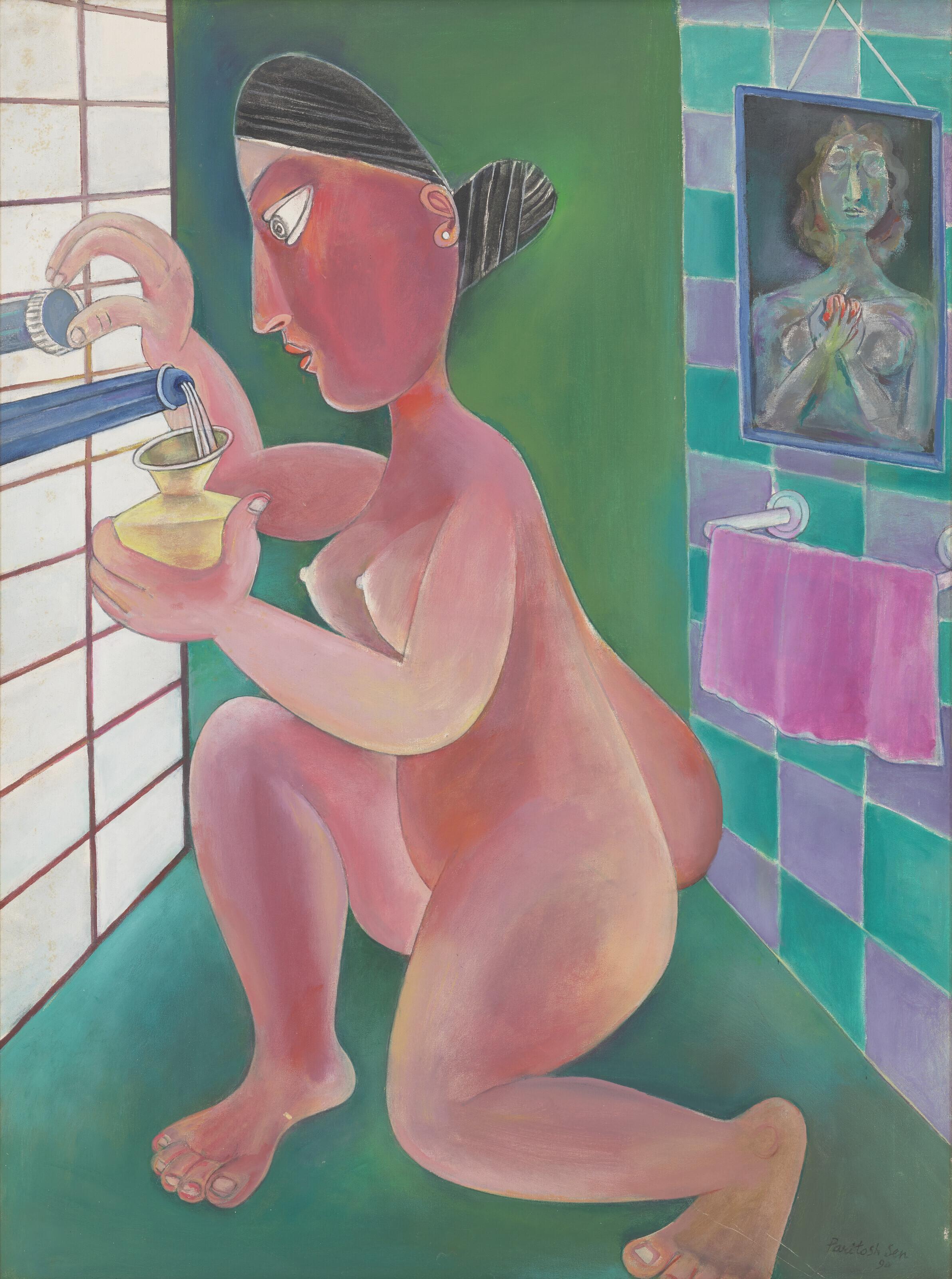 Paritosh Sen - Woman Filling Up the Lota