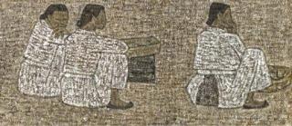 Park Sookeun - Three women seated in the marketplace