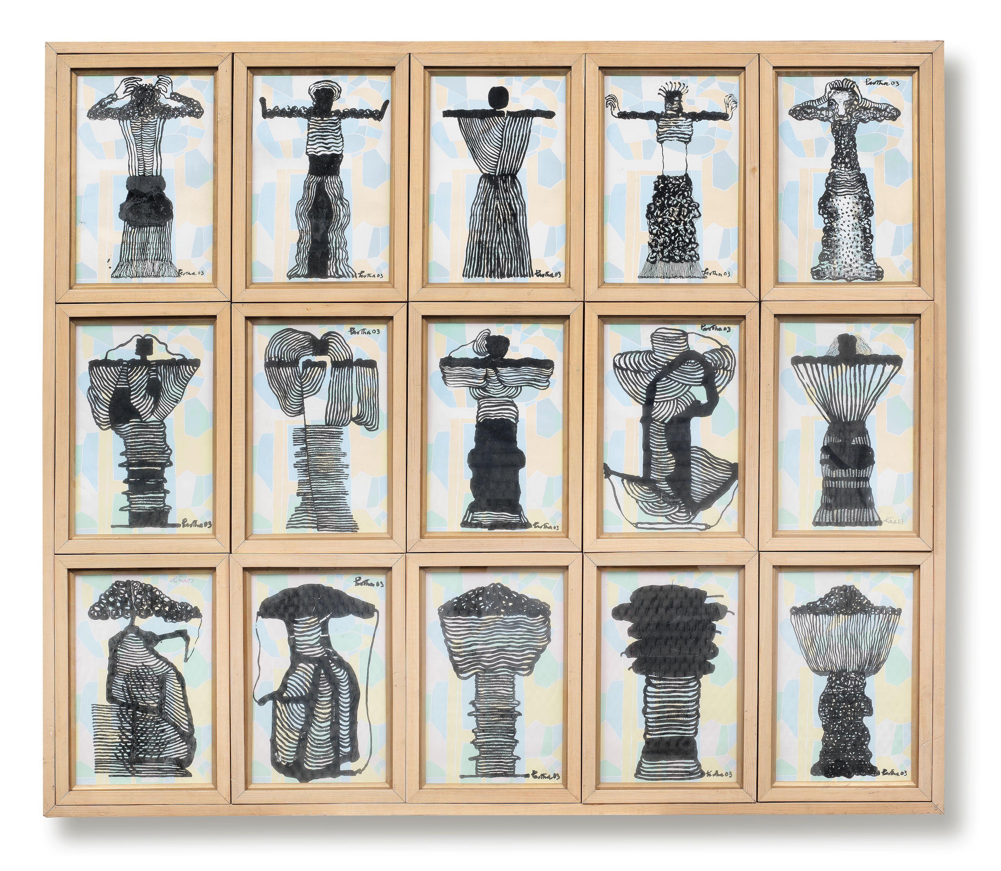 Partha Pratim Deb - Untitled each work: 25.8 x 16.2 cm