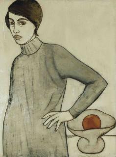 Parvaneh Etemadi - Portrait of a Lady with an orange