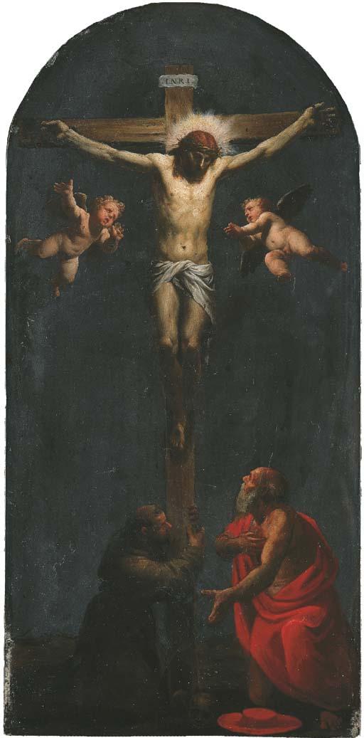 Pasquale Ottino - Christ on the Cross with Saint Francis of Assisi and Saint Jerome