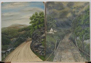 Pasquale Santo - A Pair of Paintings of Rural Roads