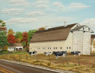 Pasquale Santo - Farm Route 67 with Cows, Autumn