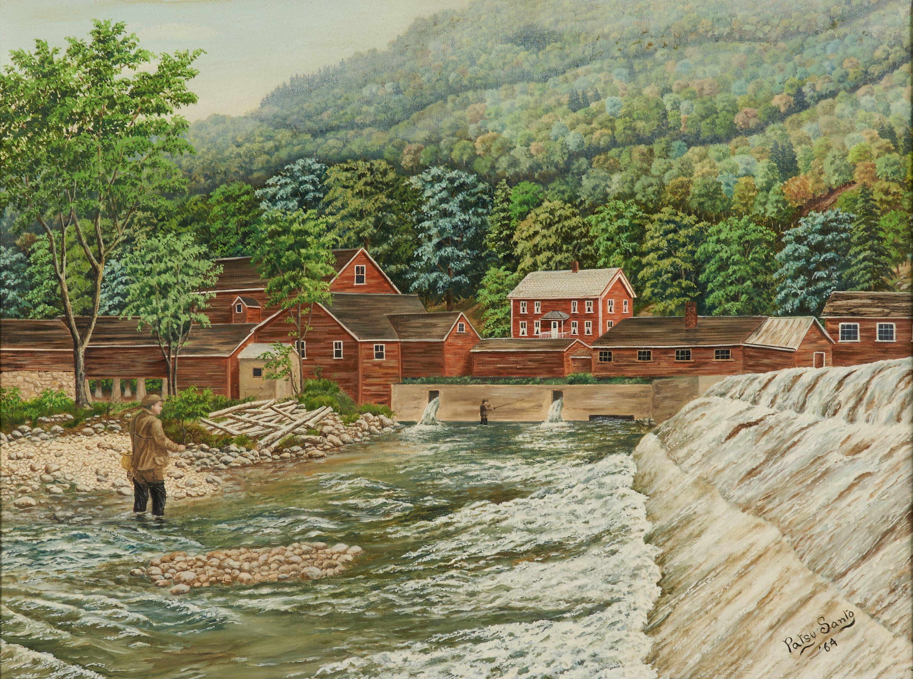 Pasquale Santo - Nicholas Santo Fishing on the Battenkill
