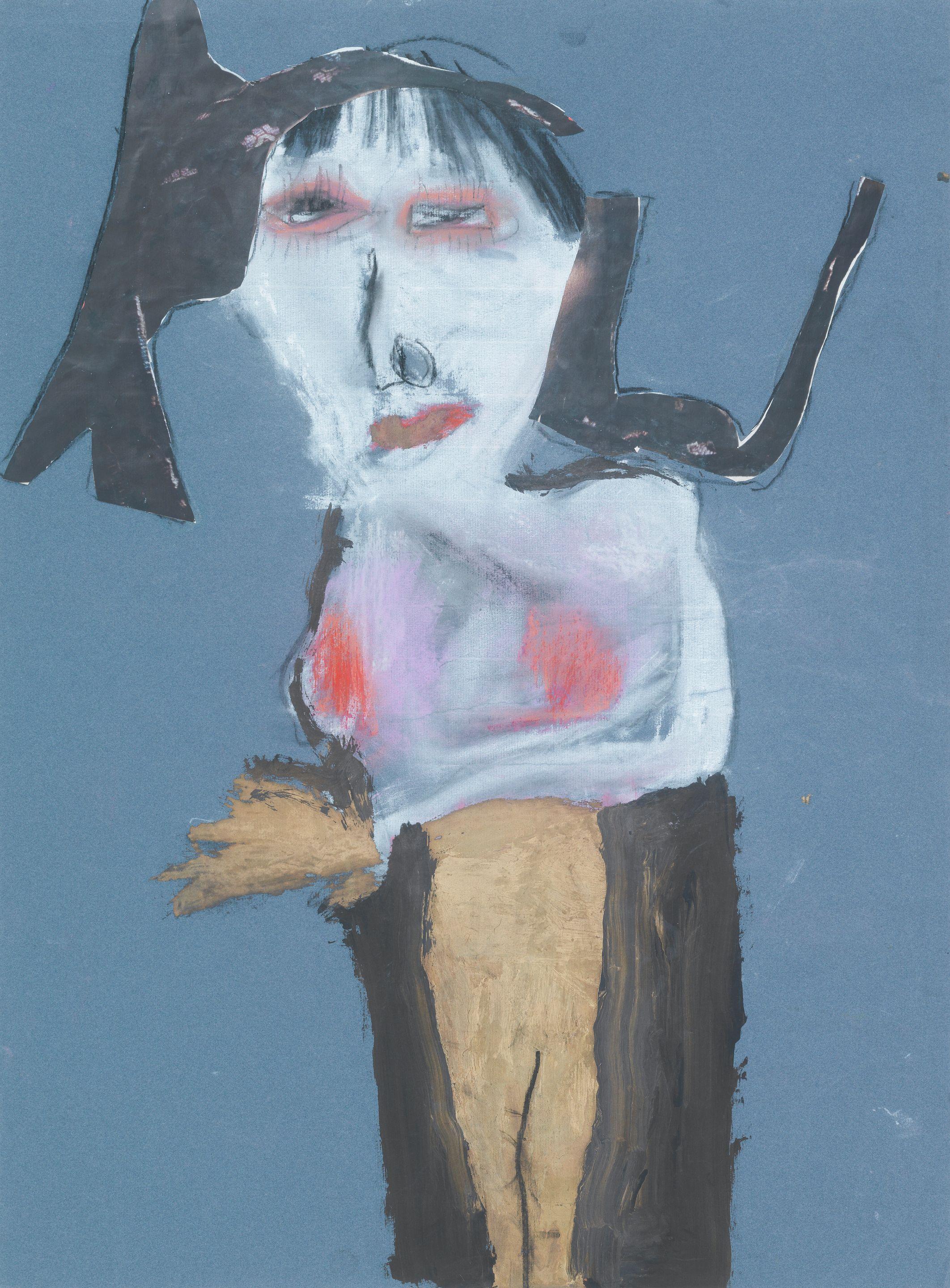 Pat Douthwaite - Priestess figure in gold trousers