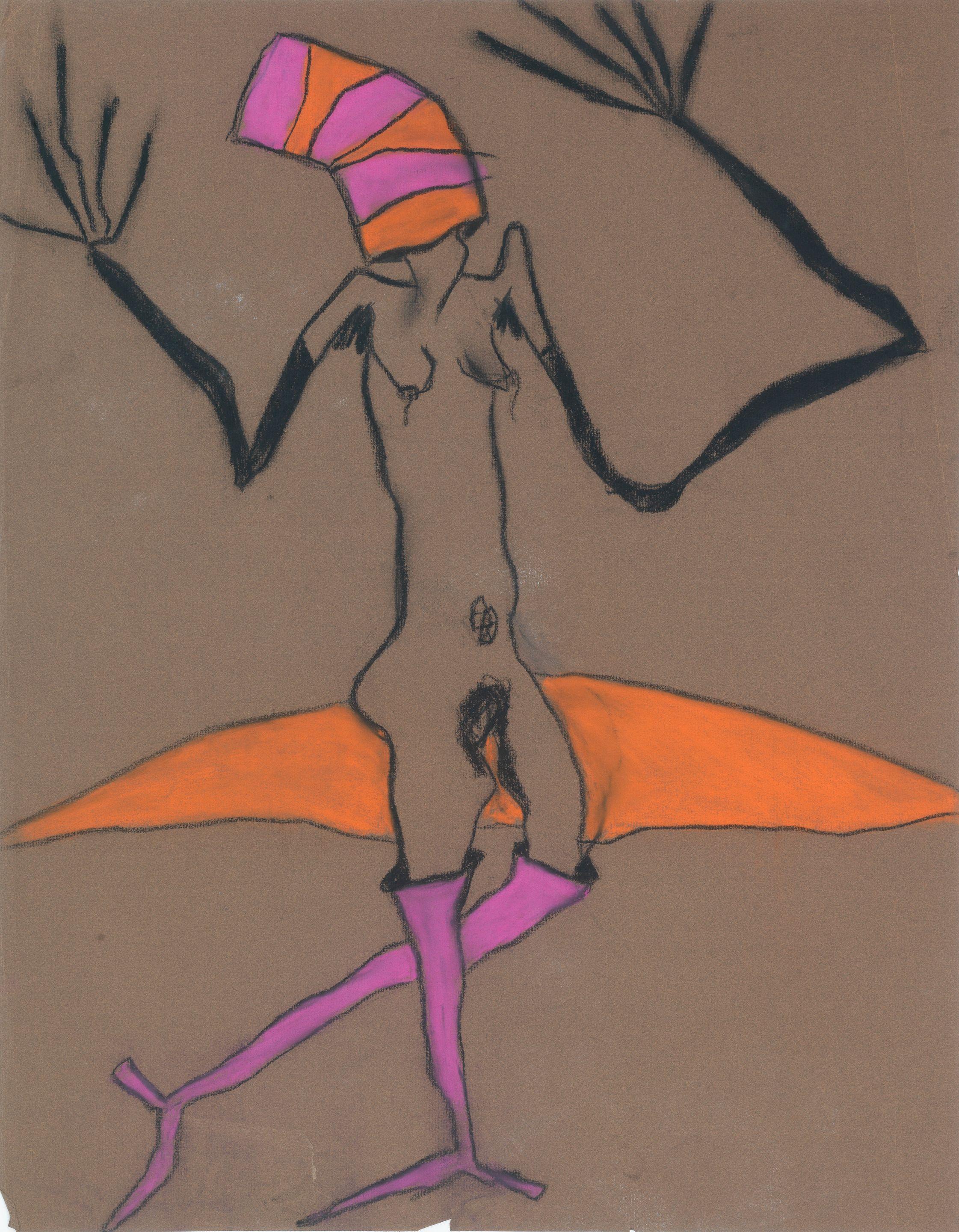 Pat Douthwaite - Purple and orange headdress