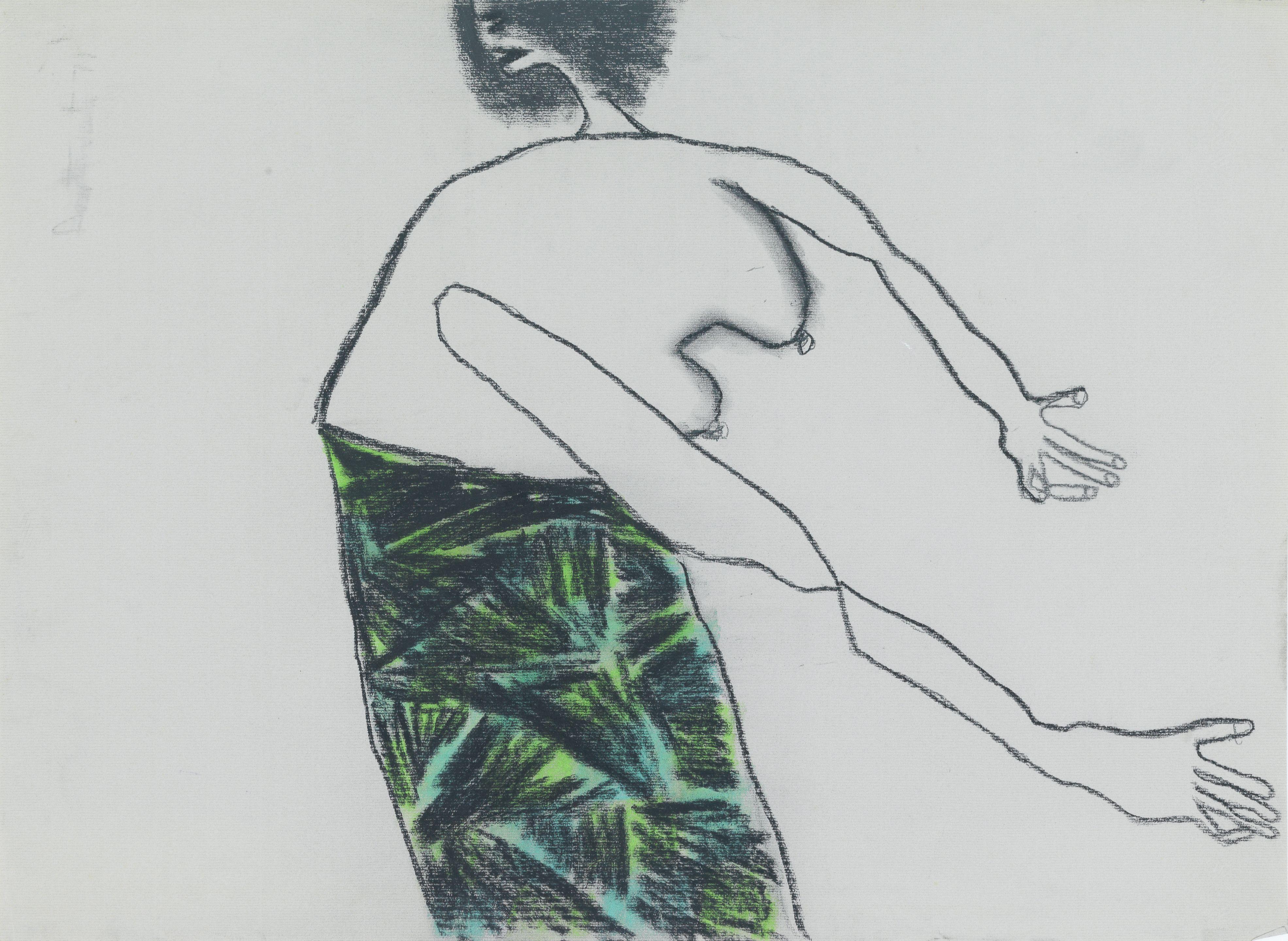 Pat Douthwaite - The green patterned skirt