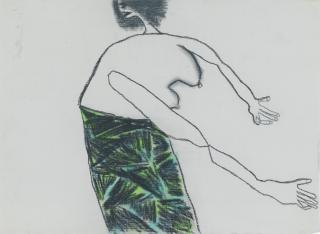 Pat Douthwaite - The green patterned skirt