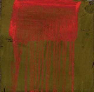Pat Steir - Untitled (Red Waterfall)
