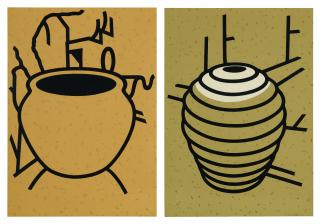 Patrick Caulfield - Fern Pot; And Ridged Jar
