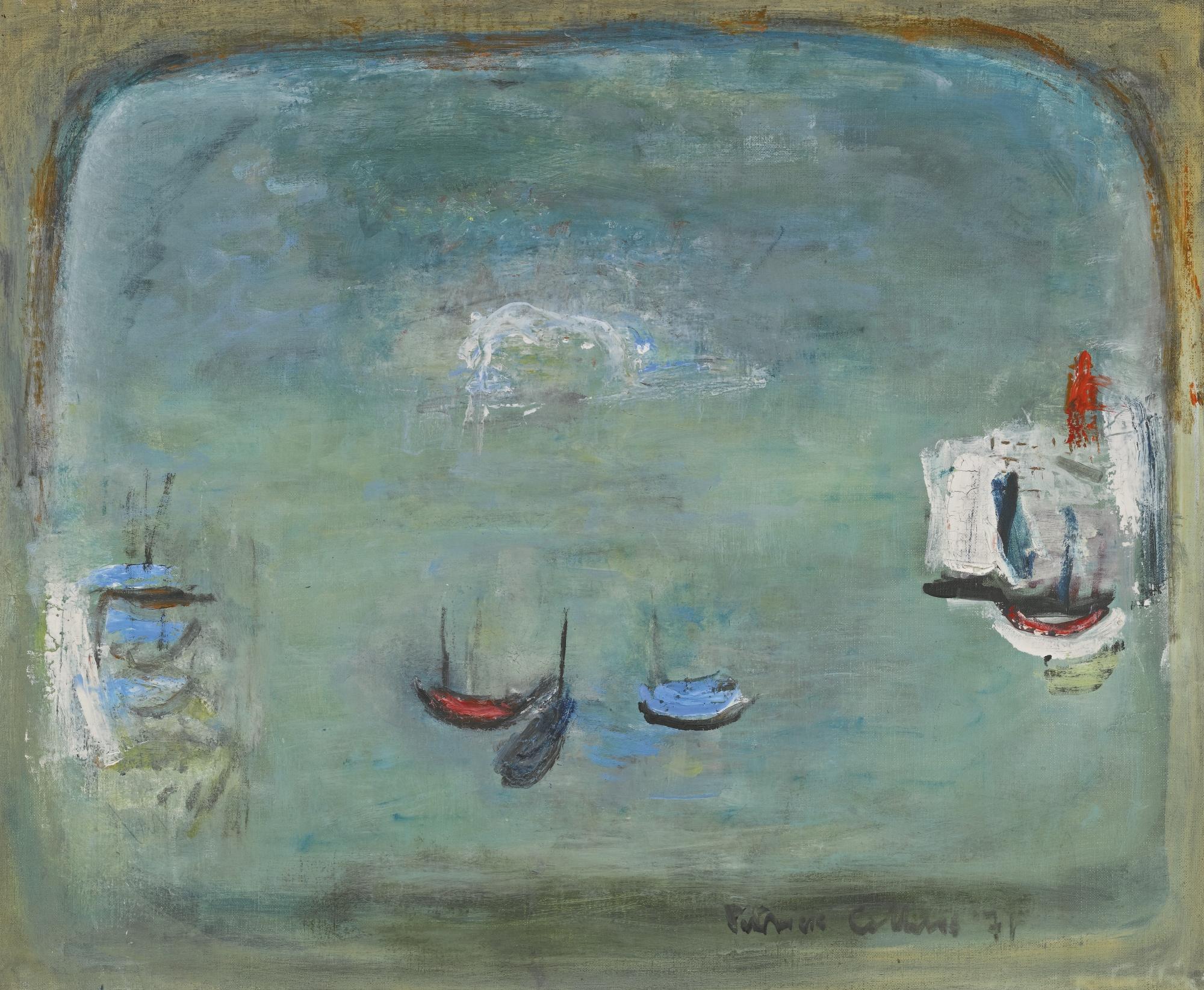 Patrick Collins, H.R.H.A. - Harbour With First Stars