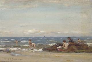 Patrick Downie, R.S.W. - Bathers, Firth of Clyde