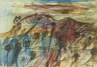 Patrick Hayman - Hills and flowers by the sea