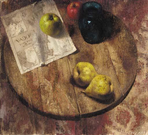 Patrick Hennessy - Still life with Apples and Pears