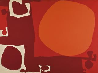 Patrick Heron - Big Disc, Three Reds With Whites : 1971
