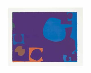 Patrick Heron - Blue And Deep Violet With Orange, Brown And Green
