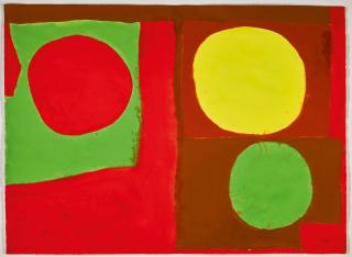 Patrick Heron - Bright Green And Yellow In Reds : February 1966