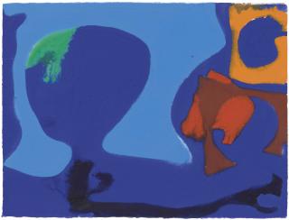 Patrick Heron - Ceruleum and Ultra Interlocked (Red and Brown Overlapped) : July 1969