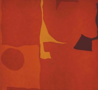 Patrick Heron - Disc Fragments In Red: June 1965