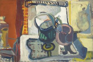Patrick Heron - Gas Stove With Kettle And Saucepan : 1945 - 1946