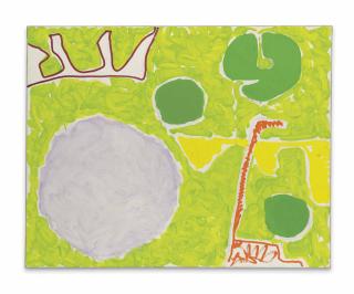 Patrick Heron - Greens and Grey (Red Line): June 1983