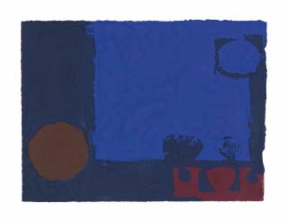 Patrick Heron - Indigo Mini with Brown Disc: June 1970