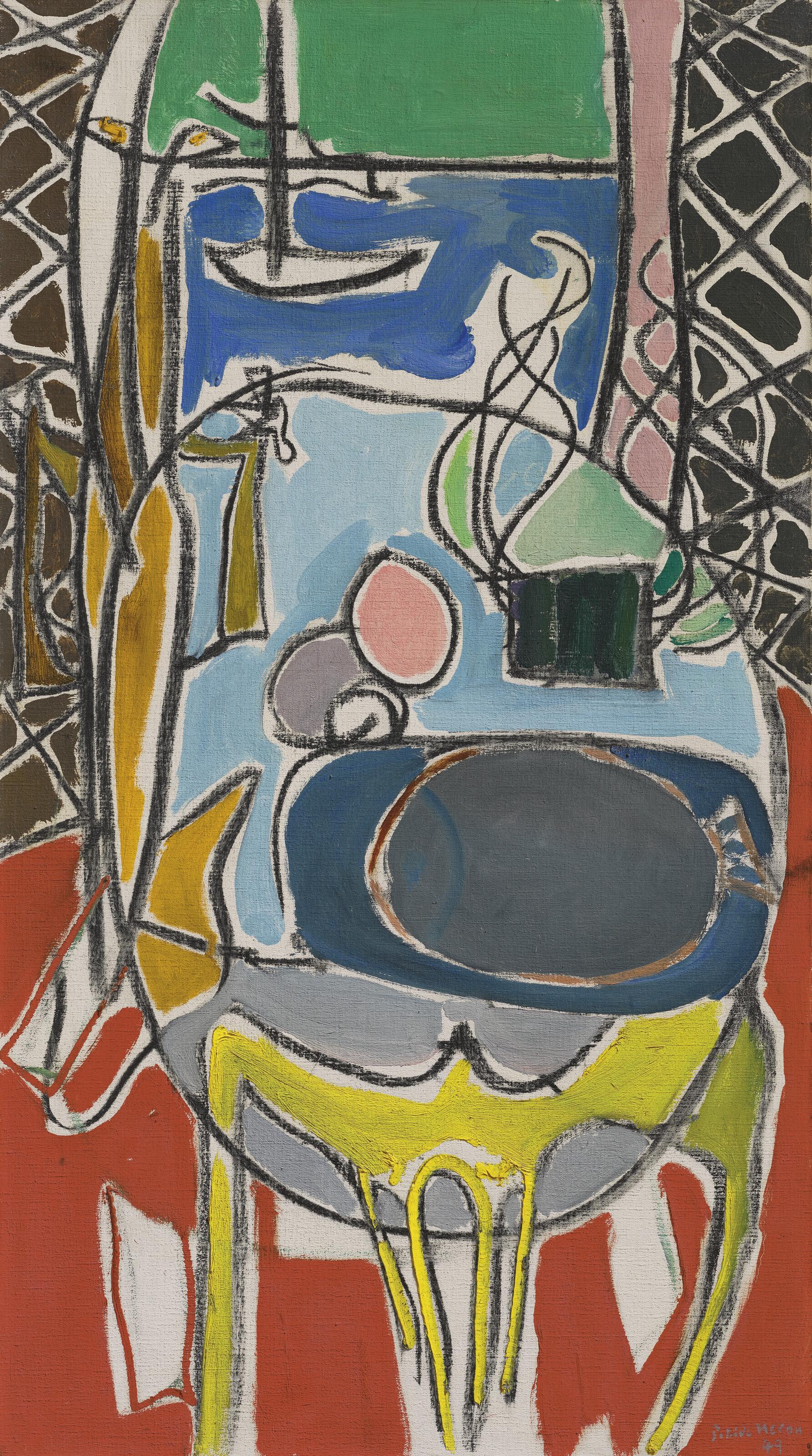Patrick Heron - ROUND TABLE AGAINST THE SEA : 1949