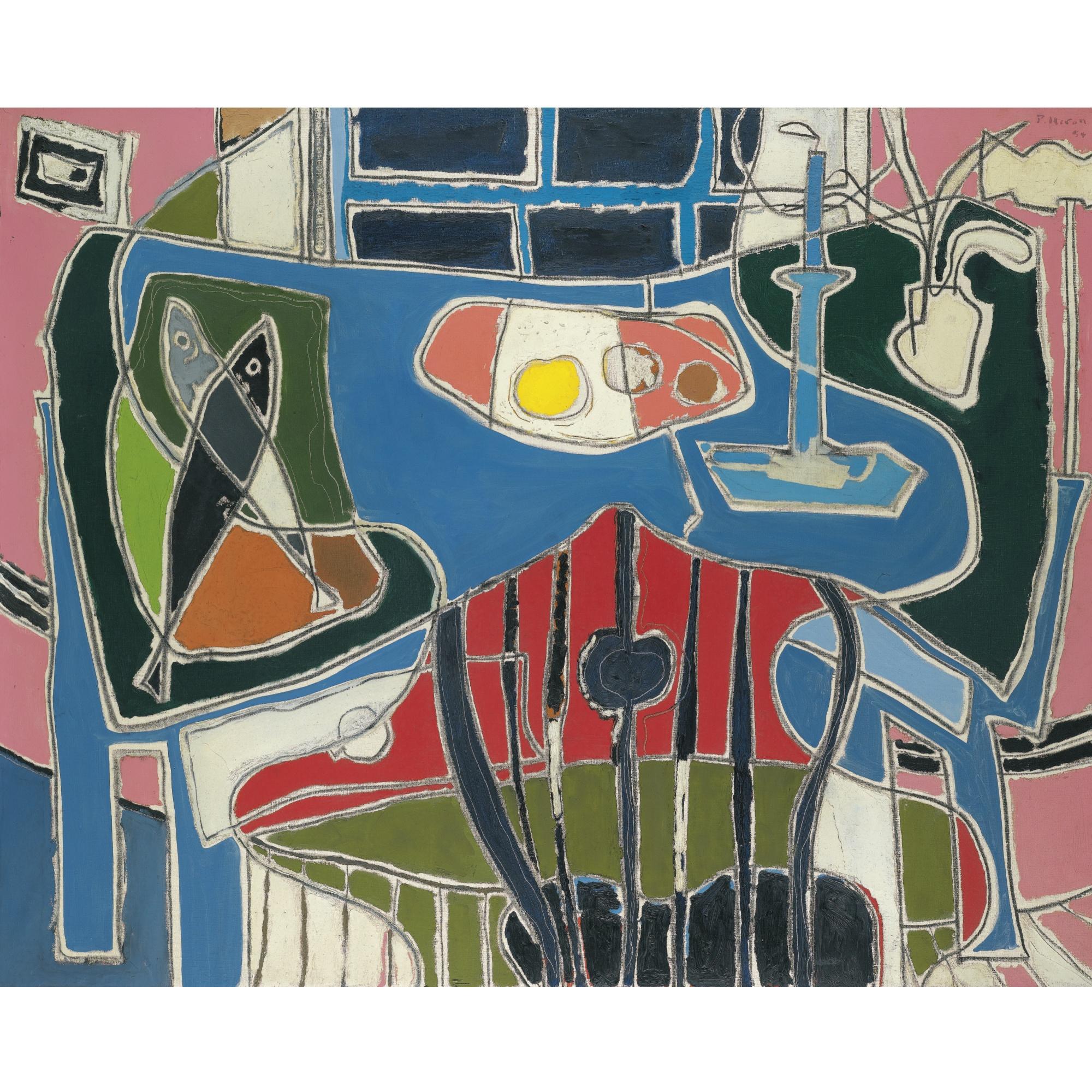 Patrick Heron - The Blue Table With Window: 1954