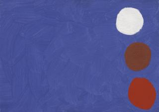 Patrick Heron - Three Small Discs on Blue : October 1962
